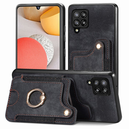 Retro Skin-feel Ring Multi-card Wallet Phone Case, For Samsung Galaxy S23+ 5G, For Samsung Galaxy S23 Ultra 5G, For Samsung Galaxy S22+ 5G, For Samsung Galaxy S22 Ultra 5G, For Samsung Galaxy S21 5G, For Samsung Galaxy S21+ 5G                          ...