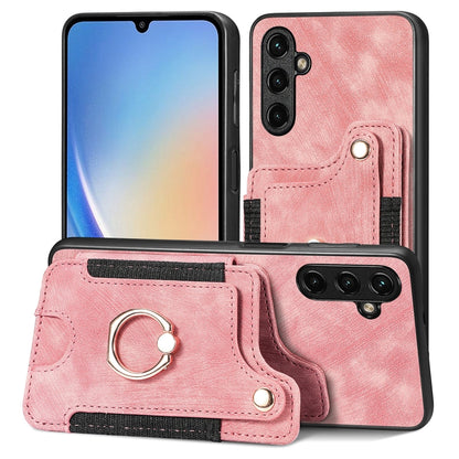 Retro Skin-feel Ring Multi-card Wallet Phone Case, For Samsung Galaxy S23+ 5G, For Samsung Galaxy S23 Ultra 5G, For Samsung Galaxy S22+ 5G, For Samsung Galaxy S22 Ultra 5G, For Samsung Galaxy S21 5G, For Samsung Galaxy S21+ 5G                          ...
