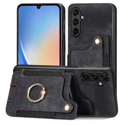 Retro Skin-feel Ring Multi-card Wallet Phone Case, For Samsung Galaxy S23+ 5G, For Samsung Galaxy S23 Ultra 5G, For Samsung Galaxy S22+ 5G, For Samsung Galaxy S22 Ultra 5G, For Samsung Galaxy S21 5G, For Samsung Galaxy S21+ 5G                          ...