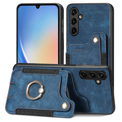 Retro Skin-feel Ring Multi-card Wallet Phone Case, For Samsung Galaxy S23+ 5G, For Samsung Galaxy S23 Ultra 5G, For Samsung Galaxy S22+ 5G, For Samsung Galaxy S22 Ultra 5G, For Samsung Galaxy S21 5G, For Samsung Galaxy S21+ 5G                          ...