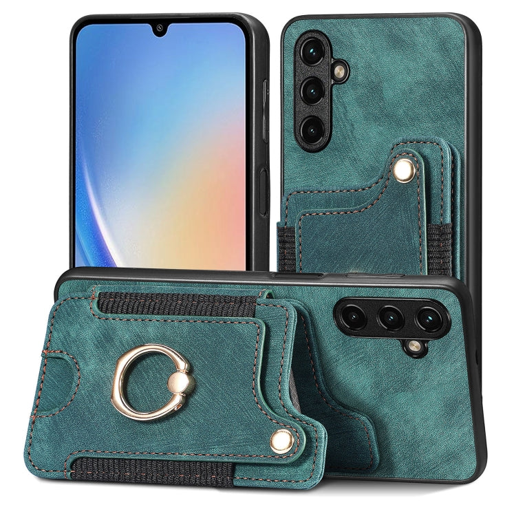 Retro Skin-feel Ring Multi-card Wallet Phone Case, For Samsung Galaxy S23+ 5G, For Samsung Galaxy S23 Ultra 5G, For Samsung Galaxy S22+ 5G, For Samsung Galaxy S22 Ultra 5G, For Samsung Galaxy S21 5G, For Samsung Galaxy S21+ 5G                          ...