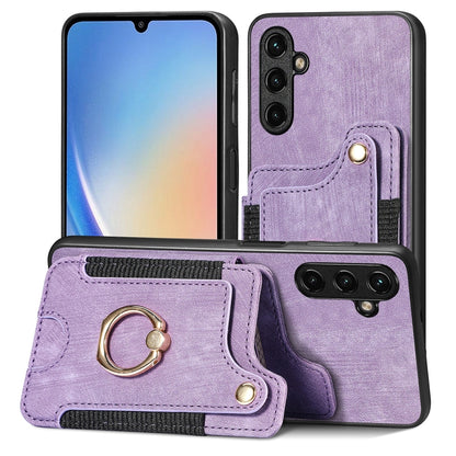 Retro Skin-feel Ring Multi-card Wallet Phone Case, For Samsung Galaxy S23+ 5G, For Samsung Galaxy S23 Ultra 5G, For Samsung Galaxy S22+ 5G, For Samsung Galaxy S22 Ultra 5G, For Samsung Galaxy S21 5G, For Samsung Galaxy S21+ 5G                          ...
