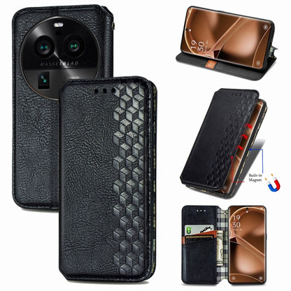 Cubic Grid Pressed Magnetic Leather Phone Case, For OnePlus Nord CE 3 Lite, For OPPO Find X6 Pro, For OPPO Find X6, For Redmi Note 12 Turbo