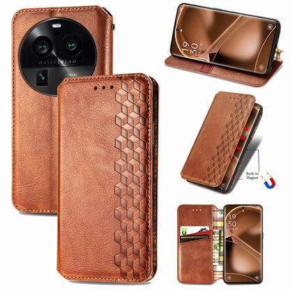 Cubic Grid Pressed Magnetic Leather Phone Case, For OnePlus Nord CE 3 Lite, For OPPO Find X6 Pro, For OPPO Find X6, For Redmi Note 12 Turbo