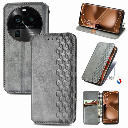 Cubic Grid Pressed Magnetic Leather Phone Case, For OnePlus Nord CE 3 Lite, For OPPO Find X6 Pro, For OPPO Find X6, For Redmi Note 12 Turbo
