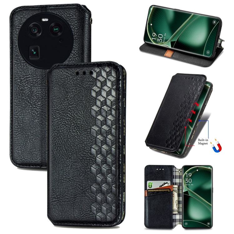 Cubic Grid Pressed Magnetic Leather Phone Case, For OnePlus Nord CE 3 Lite, For OPPO Find X6 Pro, For OPPO Find X6, For Redmi Note 12 Turbo