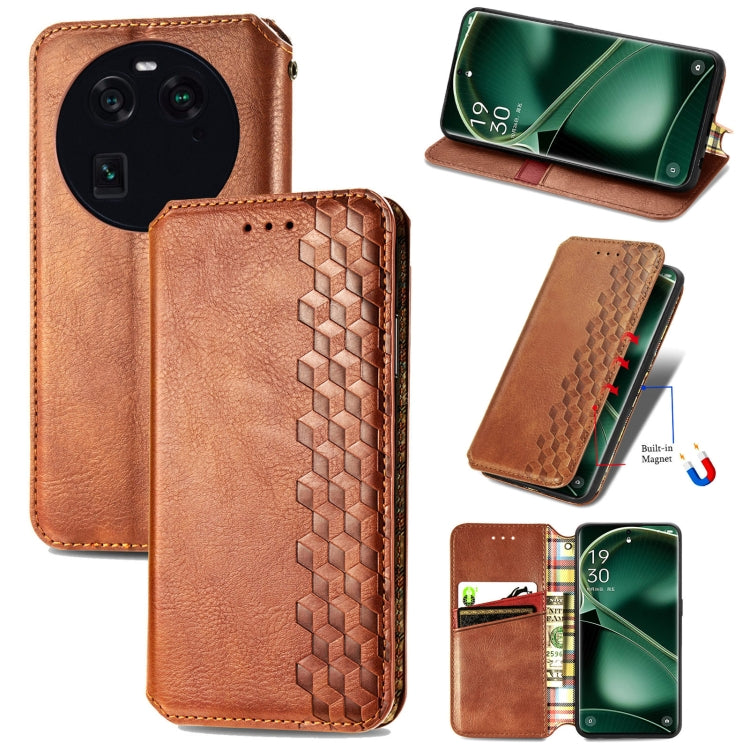 Cubic Grid Pressed Magnetic Leather Phone Case, For OnePlus Nord CE 3 Lite, For OPPO Find X6 Pro, For OPPO Find X6, For Redmi Note 12 Turbo