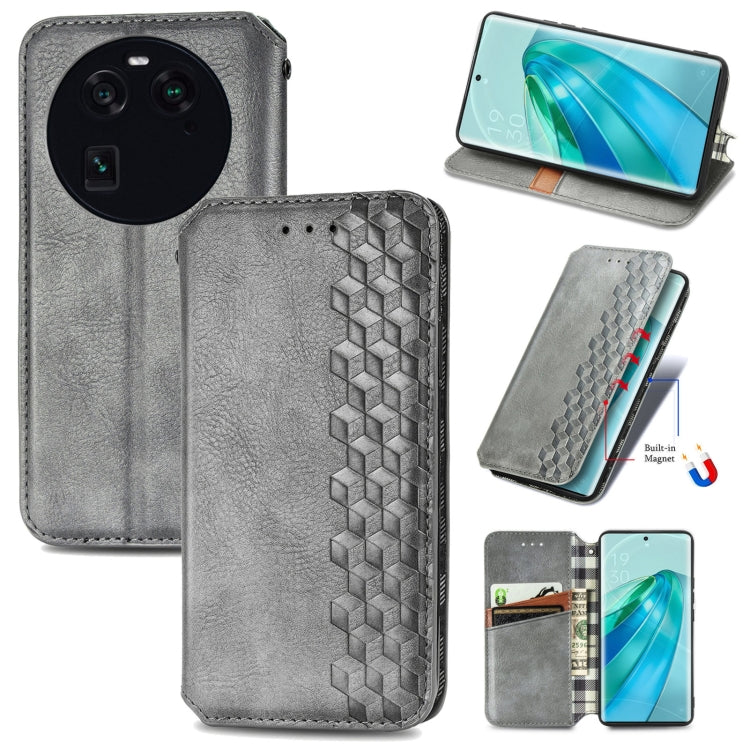 Cubic Grid Pressed Magnetic Leather Phone Case, For OnePlus Nord CE 3 Lite, For OPPO Find X6 Pro, For OPPO Find X6, For Redmi Note 12 Turbo