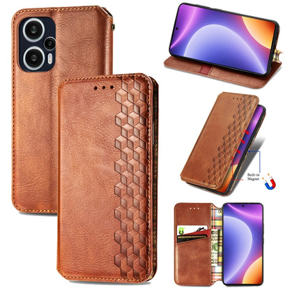 Cubic Grid Pressed Magnetic Leather Phone Case, For OnePlus Nord CE 3 Lite, For OPPO Find X6 Pro, For OPPO Find X6, For Redmi Note 12 Turbo