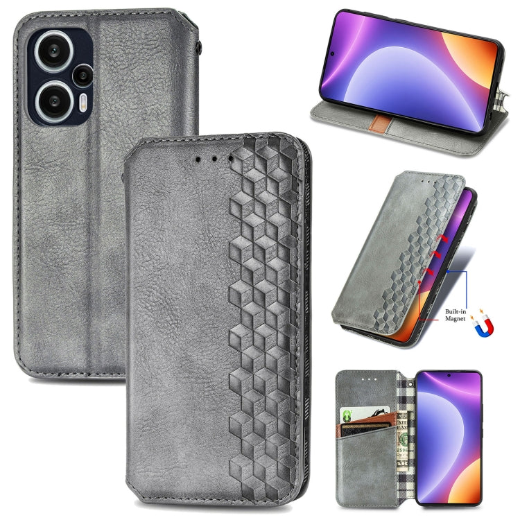 Cubic Grid Pressed Magnetic Leather Phone Case, For OnePlus Nord CE 3 Lite, For OPPO Find X6 Pro, For OPPO Find X6, For Redmi Note 12 Turbo
