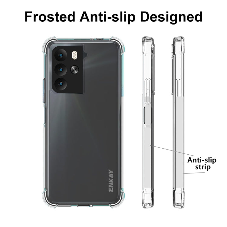 Frosted anti-slip transparent TPU phone case with side grip and camera cutouts