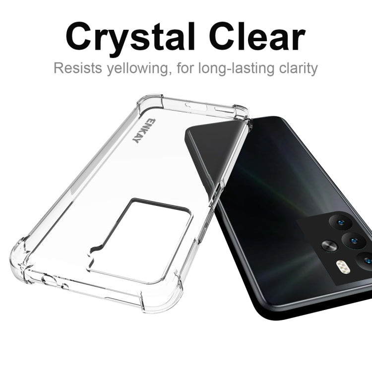 Crystal clear transparent TPU phone case resisting yellowing, with ENKAY logo