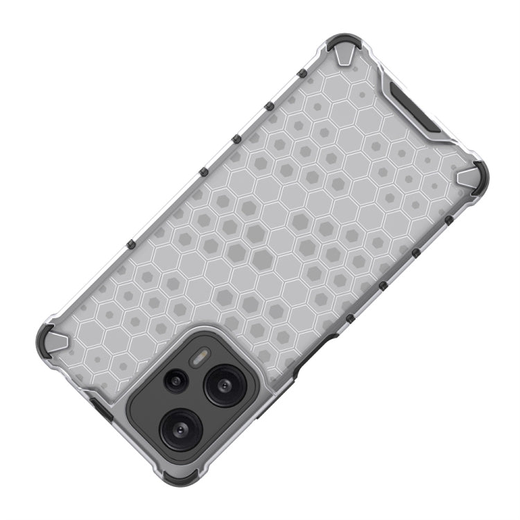 Gray honeycomb phone case with rugged corners and camera cutouts