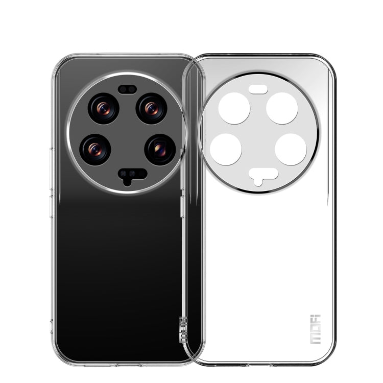 Clear TPU phone case for Xiaomi 13 Ultra, with camera cutouts and raised rim