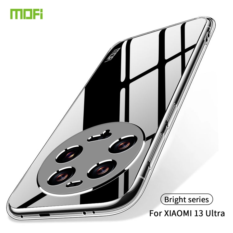 Clear Xiaomi 13 Ultra TPU case with raised camera area and side button cutouts