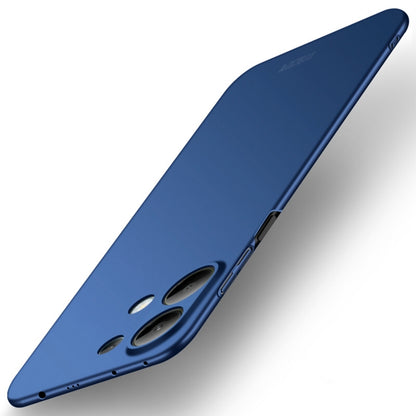 MOFI micro-frosted hard phone case, blue, with oval camera cutout and cutouts