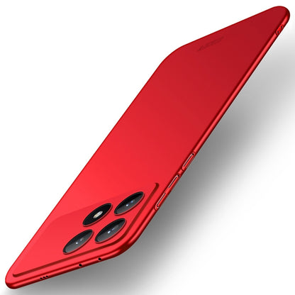 MOFI micro-frosted hard phone case, red, with raised 3-lens oval camera cutout