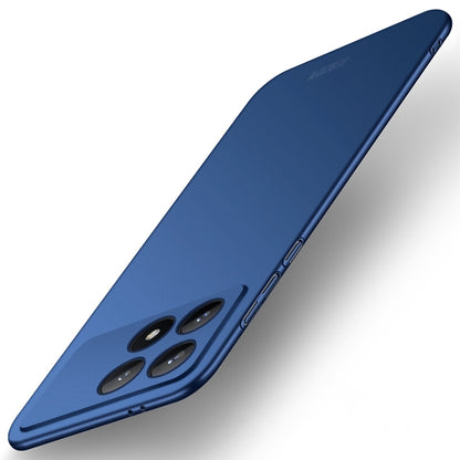 Ultra-thin hard phone case, blue, micro-frosted finish, camera module cutout.