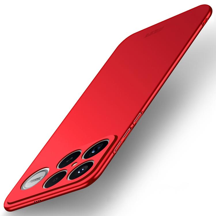 MOFI micro-frosted hard phone case, ultra-thin red with camera cutouts along the back