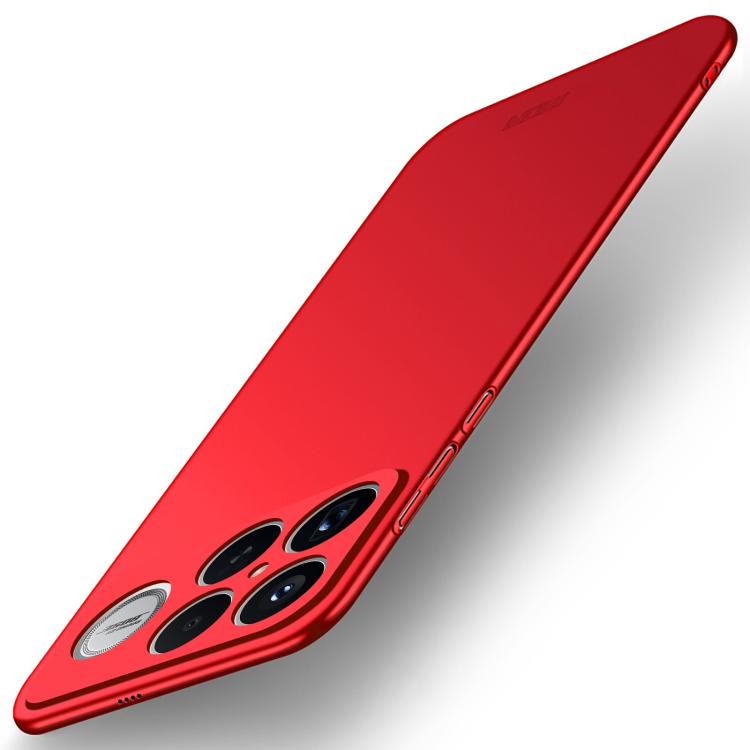 MOFI ultra-thin phone case in red with large circular camera graphic on back
