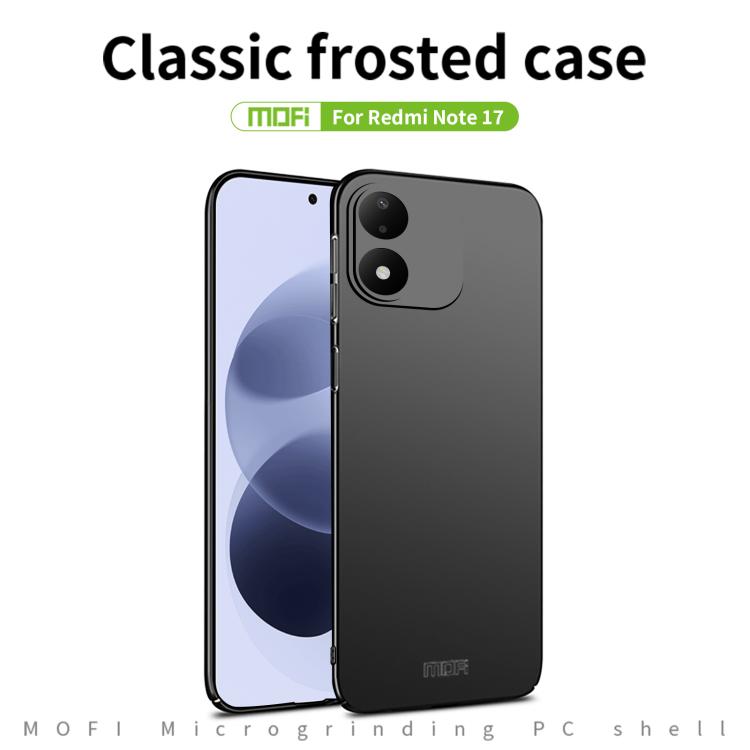 MOFI micro-frosted PC phone case, black, frosted back with camera cutout