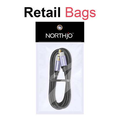 NORTHJO retail bag containing coiled USB-C to 3.5mm audio aux cable