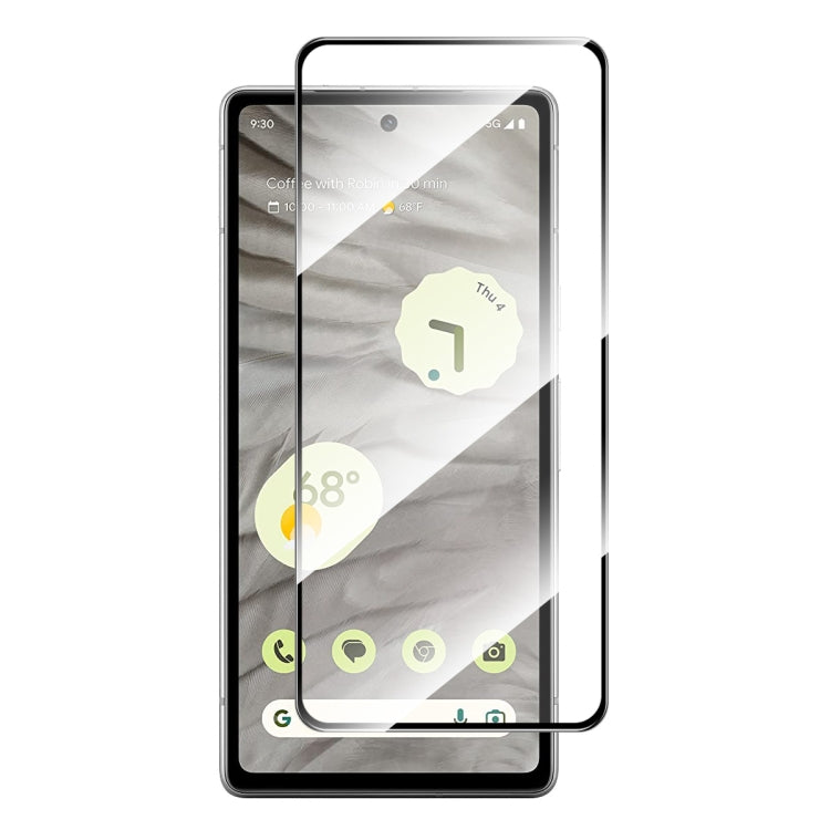 ENKAY tempered glass screen protector for Google Pixel 7a, full glue, clear coverage