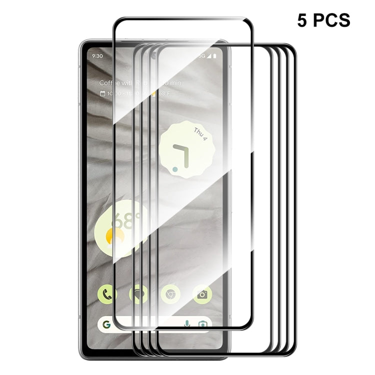 ENKAY tempered glass screen protector set for Google Pixel 7a, 5 pack