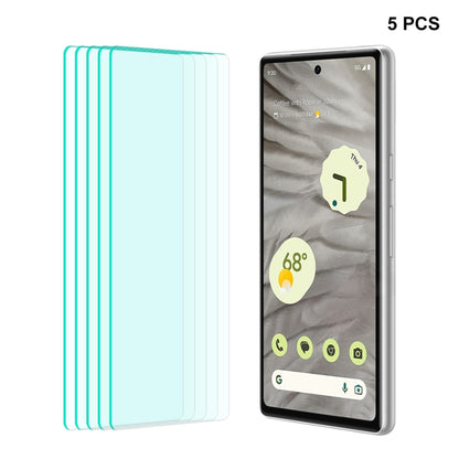 ENKAY tempered glass screen protector for Google Pixel 7a, 5-pack, clear 2.5D glass