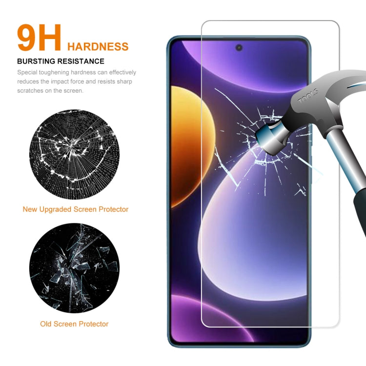 Tempered glass screen protector on smartphone screen, shatter-resistant surface