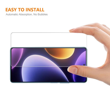 Tempered glass screen protector being applied by hand to smartphone screen