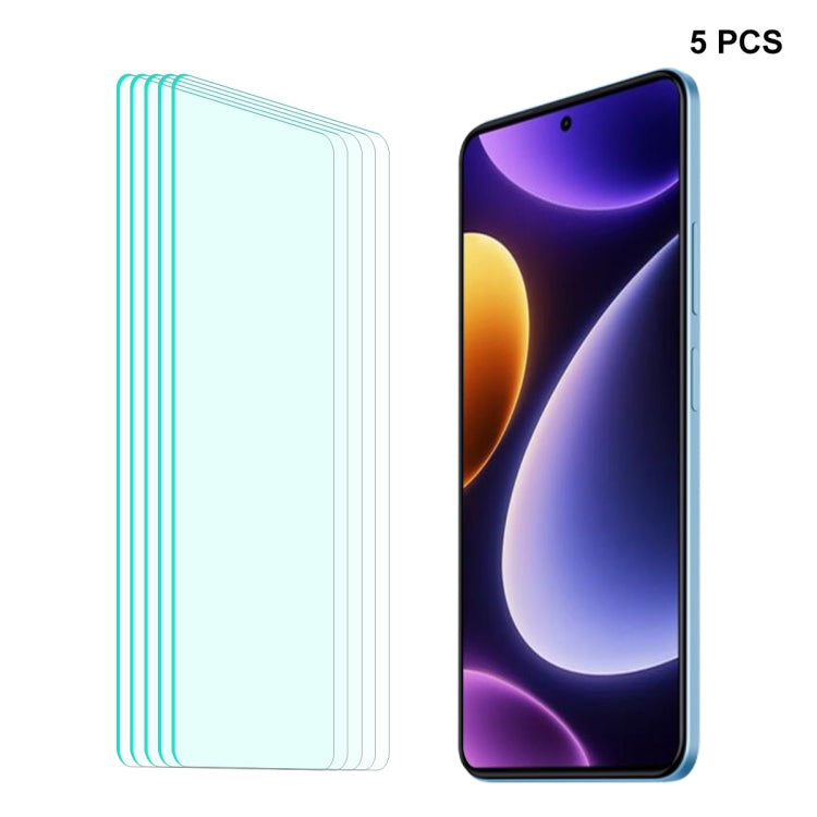 5-pack tempered glass screen protectors for smartphone, clear 2.5D rounded edges