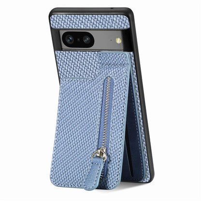 Blue textured flip phone case with vertical zipper and holder cover for phone