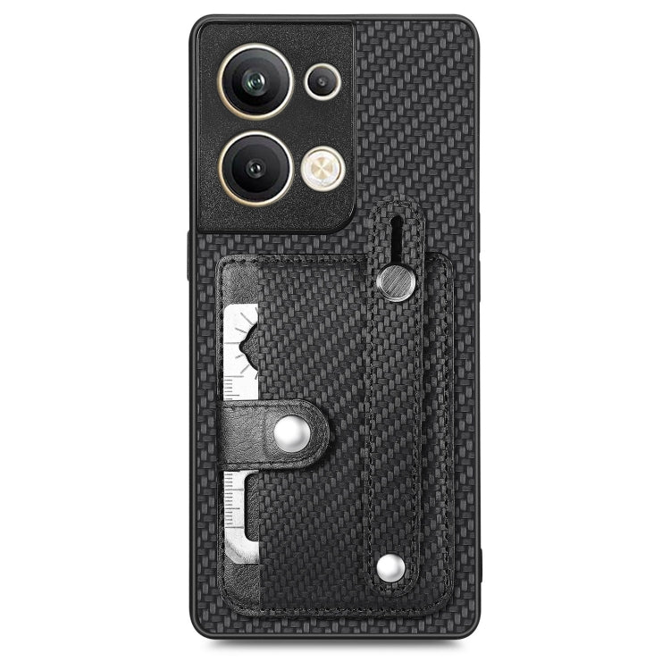 Black textured back phone case with card pocket, kickstand tab, and tool knife