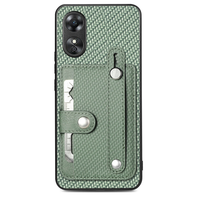 Green woven phone case with card holder, kickstand, and tool knife accessory