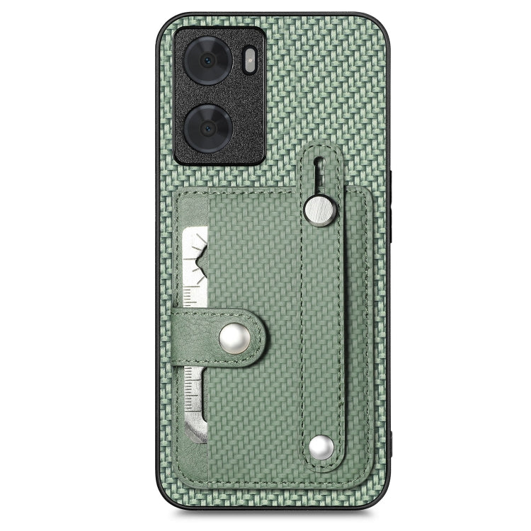 Green woven phone case with card wallet flap, kickstand, and tool knife