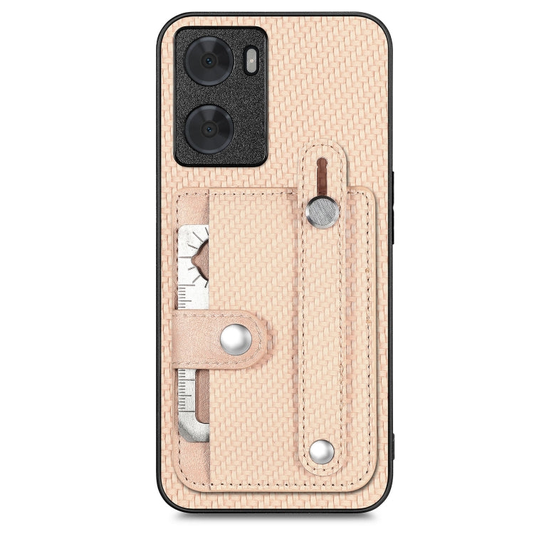 Pink woven phone case with card pocket, kickstand tab, and tool knife