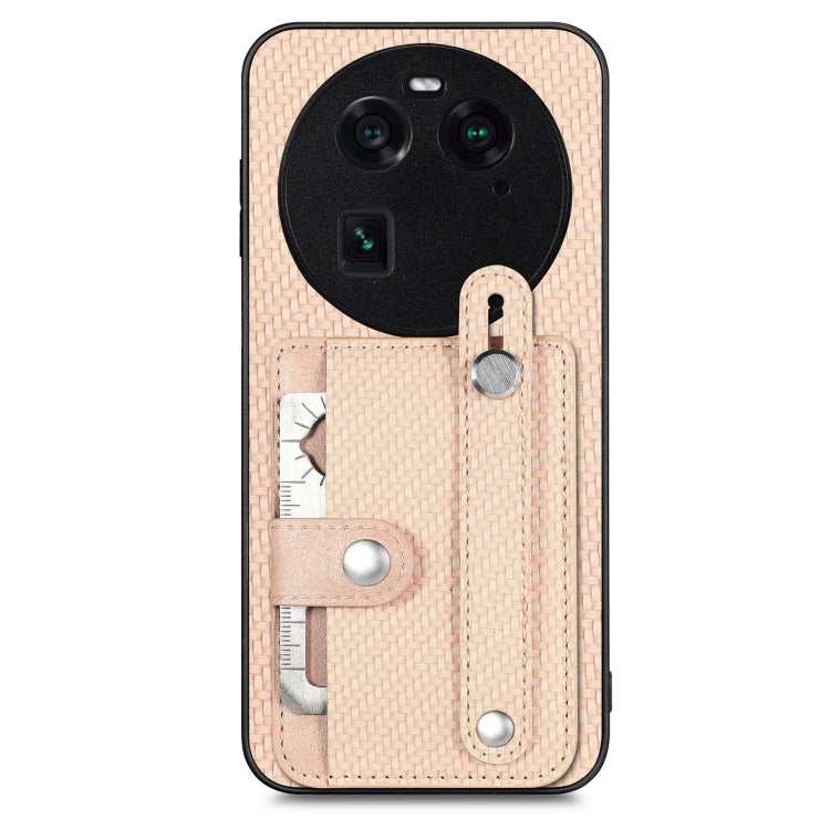 Khaki woven phone case with card slot and circular kickstand