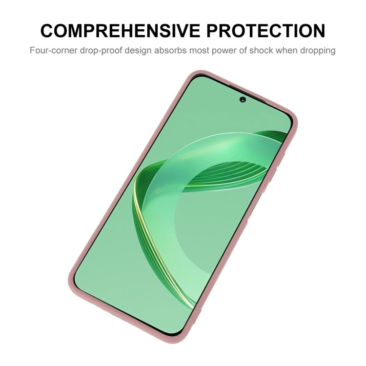 Green liquid silicone phone case with tempered glass screen protector for Huawei Nova 11