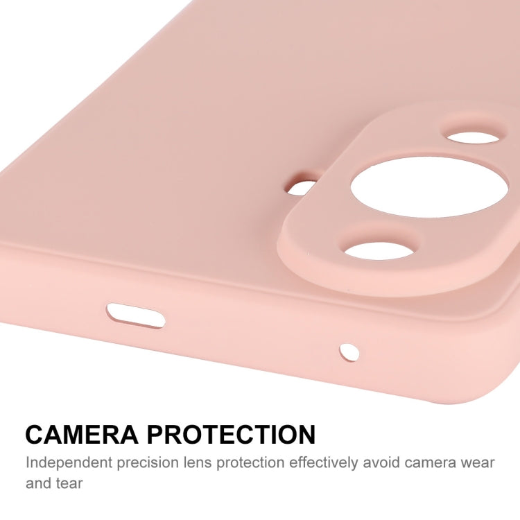 Pink liquid silicone phone case with camera cutout and speaker opening