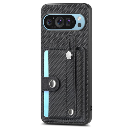 Wristband card wallet phone case with lanyard, dark gray woven texture