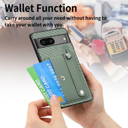 Green woven card wallet phone case with built-in card holder and tool slot