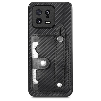 Black wristband kickstand card wallet phone case with card slots and metal tool blade cutout