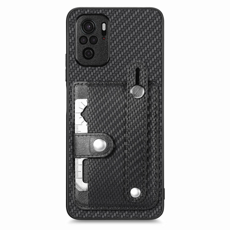 Black woven phone case wallet with card slots and built-in tool knife pocket