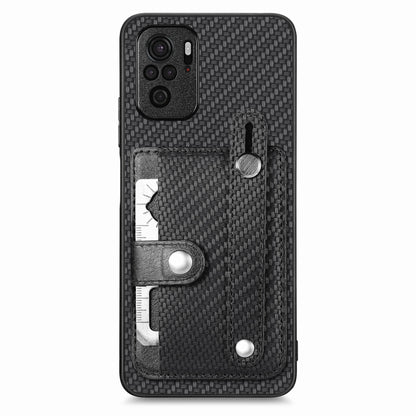 Black woven phone case wallet with card slots and built-in tool knife pocket