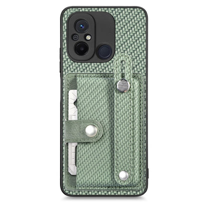 Green wristband kickstand card wallet phone case with card slots and metal tool blade cutout