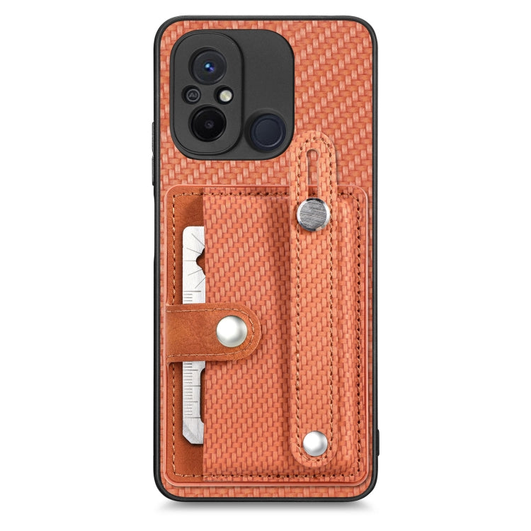 Orange woven phone case wallet with card slots and built-in tool knife pocket