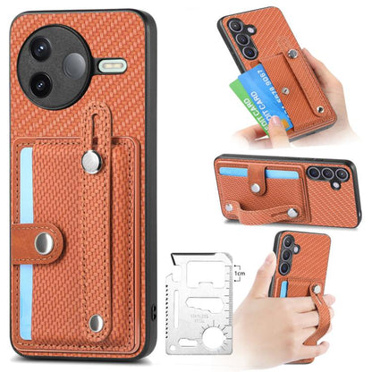 Orange woven wallet phone case with wrist strap and kickstand; card holder for phone back