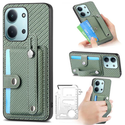 Green khaki wristband kickstand card wallet phone case with textured card holder