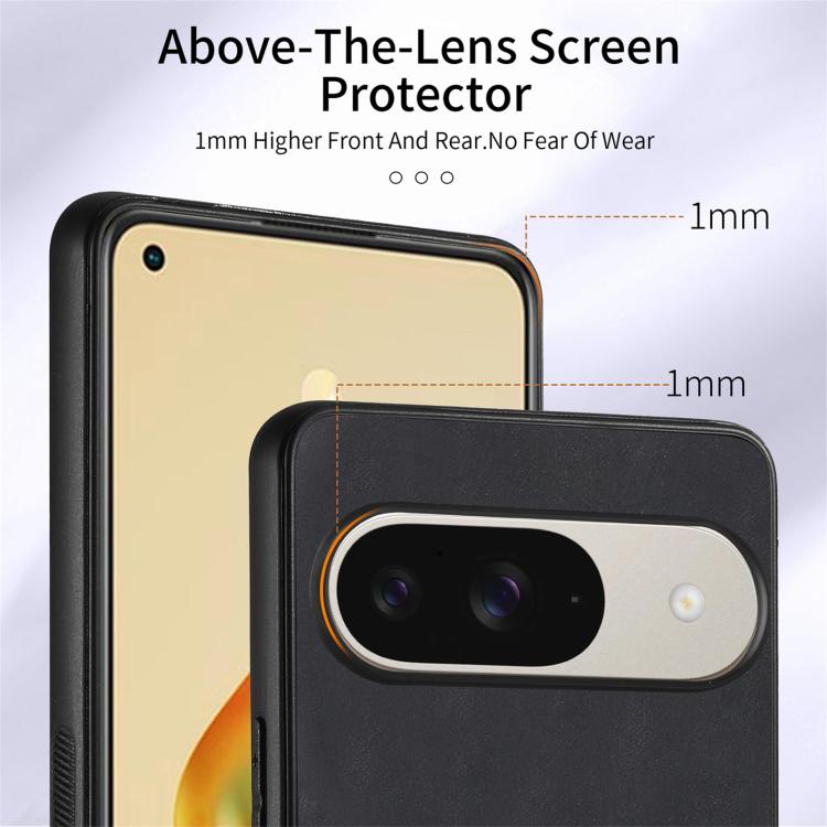 Black ring card wallet phone case with front camera cover and raised screen lip